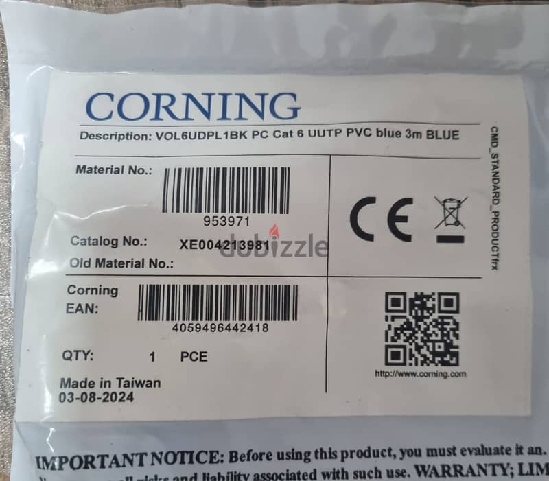 Corning Cat6 UTP Patch Cord 4