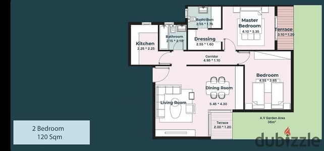 Ground Floor 2 Bedrooms Apartment with Private Garden in Acasa Mia, North 90th Corridor