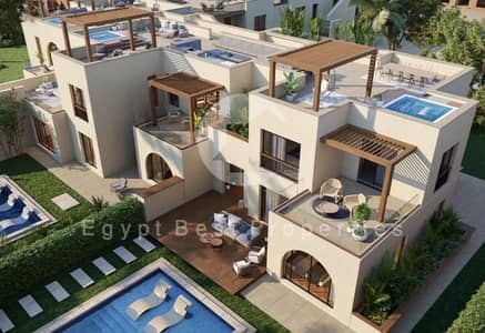 شاليه دور أول + روف | الجونة الجديدة | استلام الصيف القادم | في مكادي هايتس، الغردقة، البحر الأحمر