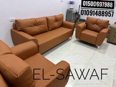 طقم انتريه مودرن-طقم استقبال تنجيد جلد مستورد-انتريه مكتبي-اثاث مكتبي