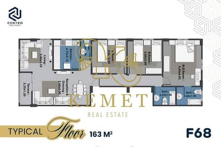 Prime 163 sqm apartment in New Narges F68, north-facing, steps from Talaat Harb Axis, directly opposite Creeks Compound. Immediate delivery.