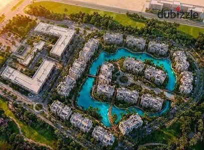 161-square-meter, 4-room apartment for sale in Tesla Island Compound, directly on Al-Wahat Road, with a 12-year installment plan.