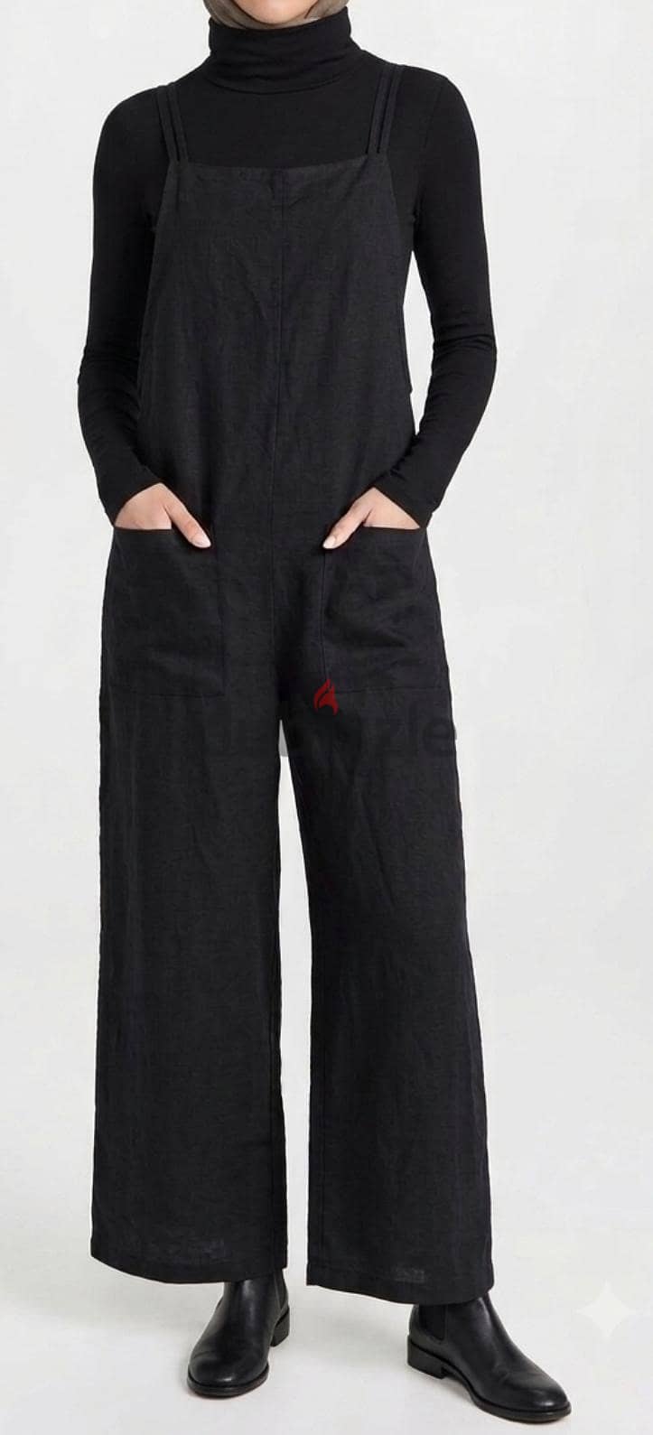 wide leg black jumpsuit 1
