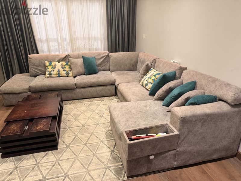 Lshape + Center Table + TV Unit 3