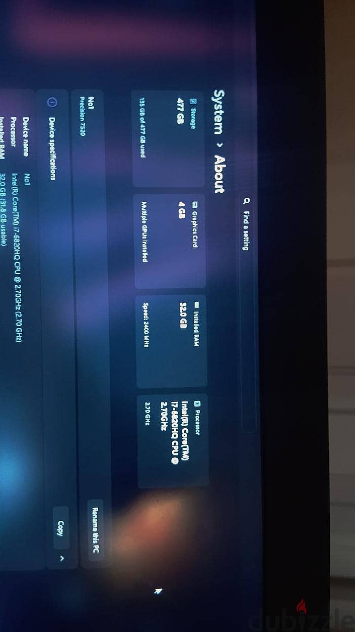 Dell persicion 7520 2