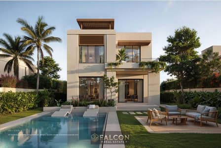 بفـيو ولوكيشن خيالي + Outdoor Area تشطيـب VIP بالتكييفات فيلا 250م للبيع في سوديك ايست فيل Eastvale بجوار ميفيدا جاردنز وفيليت وايستاون