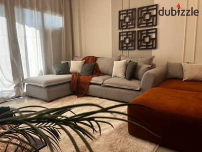 For rent furnished in Brivado hotel-style furnishings fully air-conditioned high-speed internet close to services premium location video street and garden Madinaty Brivado minimum less duration six months