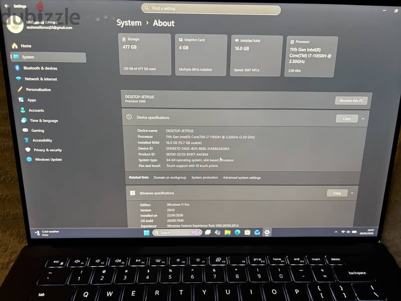 Dell precision 5560 4K 7