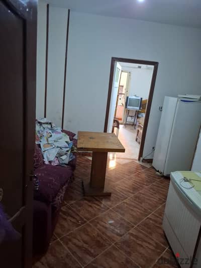 Studio for rent  second floor  side street behind Al-Maadi ambulance  air-conditioned room  living room  bathroom  kitchen  natural gas  balcony  close to Al-Maadi metro and Freedom Square  and all services and transportation