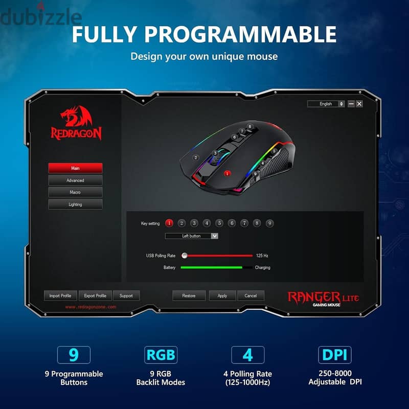 Redragon M910-KS Ranger Lite Wireless Gaming Mouse 4