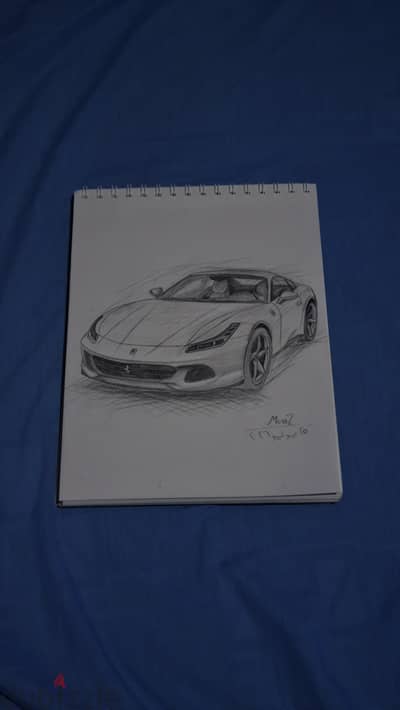 رسم يدوي A4 رسمه فيراري مميزه نسخه وحده بس