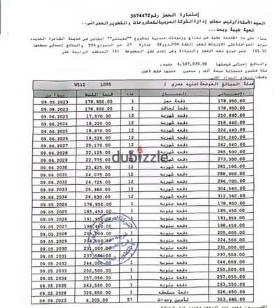 Fourth round opportunity with a sea view on Garden Street next to services. A unique opportunity to own your apartment in Madinaty. Apartment 140 meters B14 installment at cash price total 6,500 installments over 12 years.