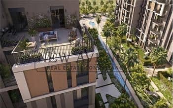 دوبلكس بإطلالة على المساحات الخضراء (لاند سكيب) للبيع في سوان ليك ريزيدنس - آيريس swan lake residence iris من تطوير شركة حسن علام العقارية