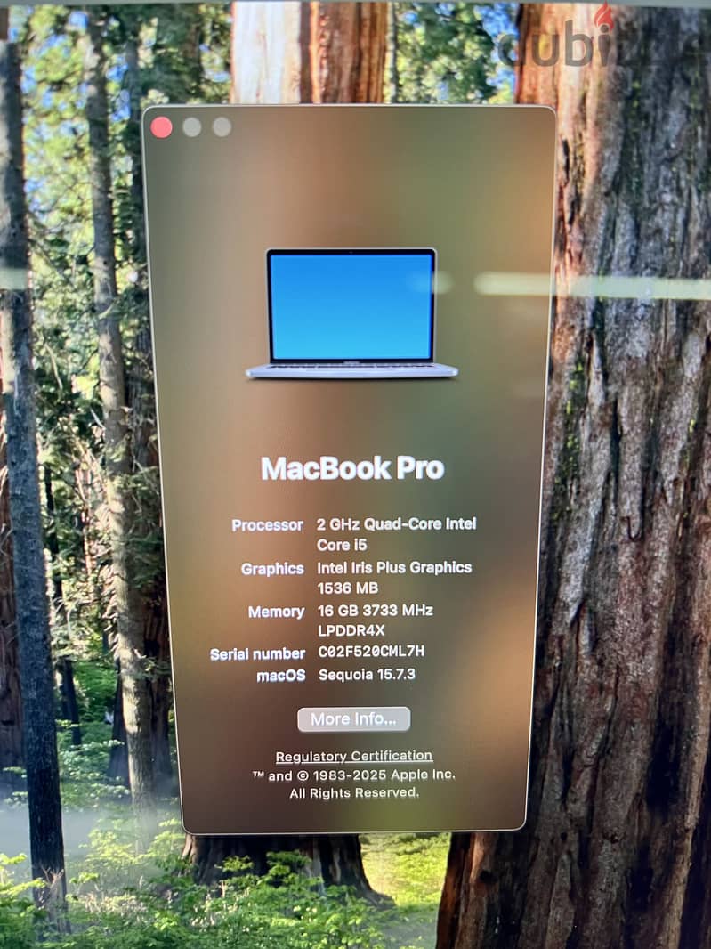 Apple-MacBook Pro 2020-core i5-16 Ram 7