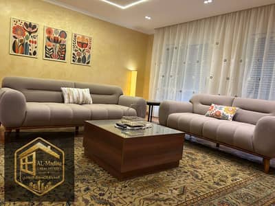 The best furnished apartment in Al Rehab, with hotel-style furnishings and complete custom finishing.