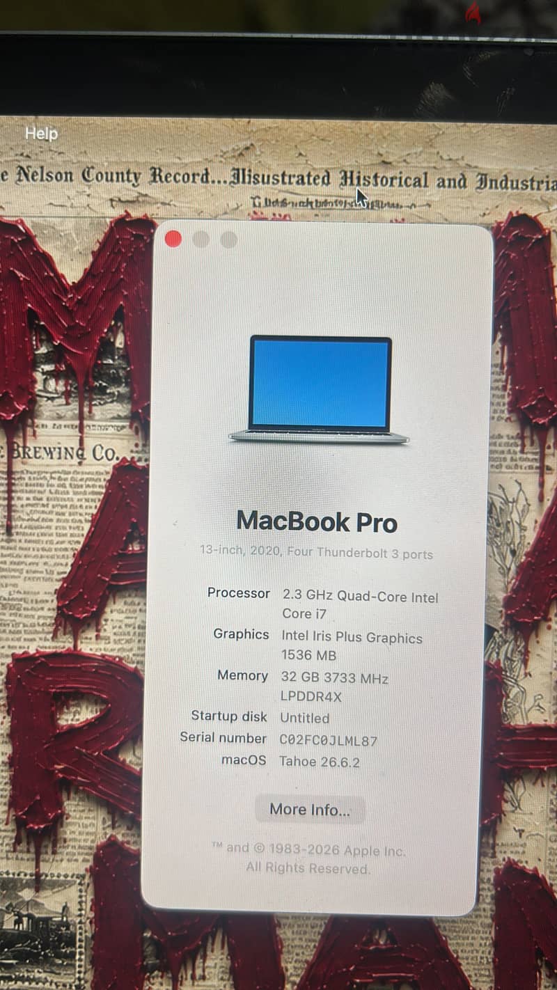 MacBook Pro 2020 intel i7 5