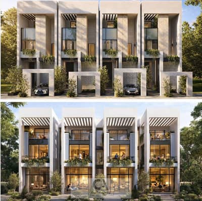 Townhouse villa for sale with a 49% cash discount in the heart of New Cairo near the American University in Midtown Compound | Panoramic glass
