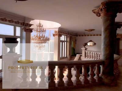 A stunning 785 sq m villa is for sale, ready for immediate occupancy upon signing the contract, in a prestigious compound directly opposite Al Rehab gates and adjacent to Katameya Dunes.