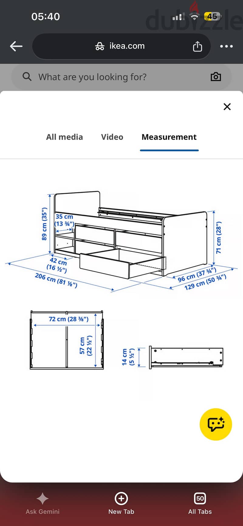 Ikes SLÄKT bed frame & LURÖY bedlines 3