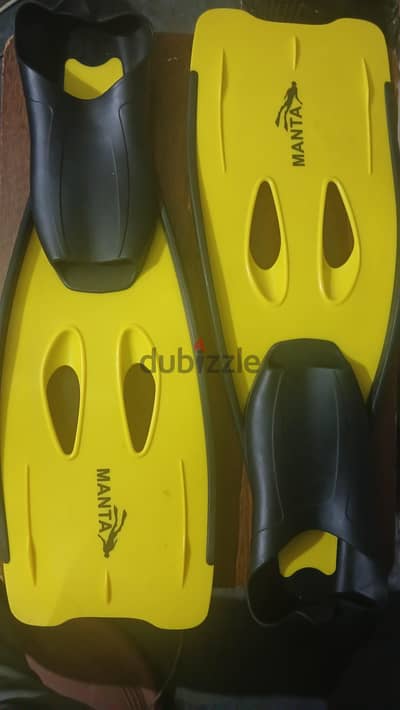 زعانف غوص مانتا صفراء مقاس 41-40 - swimming manta fins size