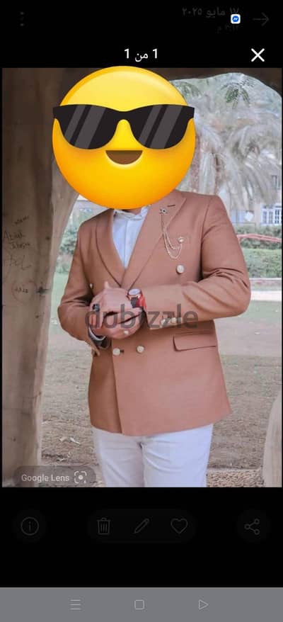 بليزر رجالي  جديد استعمال مره وحده فقط لون جملي تلبيس حتا 110كيلو
