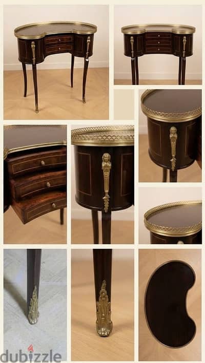 كونسول/ بايوه أنتيك فرنساوي فاخر – تصميم كليتي (Kidney Desk) مطعم بالن