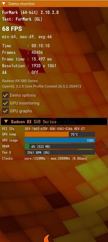Rx 580 saphire nitro plus 8G 6