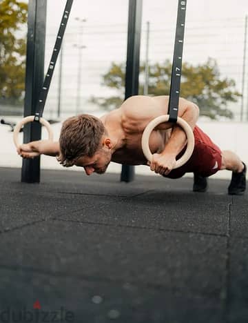 حلقات جمباز خشبية للجيم او المنزل Gym Rings