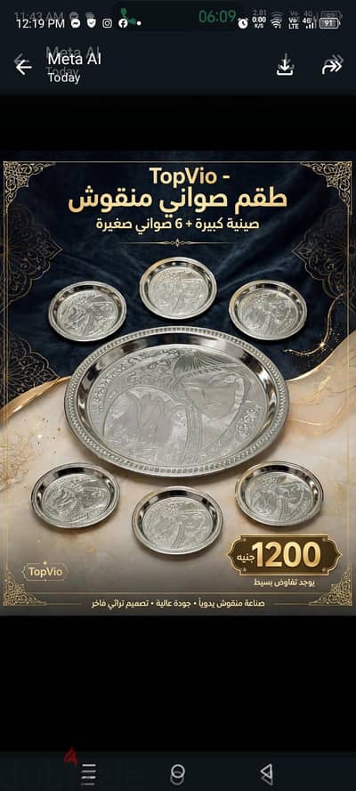 طقم  صوانى مطليه فضه