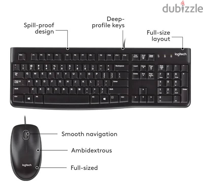 Logitech keyboard and mouse combo (MK120) 3