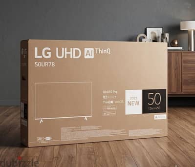 شاشه lg 50 سمارت 4k بلكرتونه بدون حواف