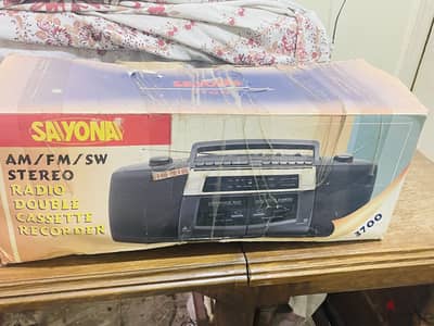  راديو وكاسيت قديم Sayona أصلي – Double Cassette Recorder 