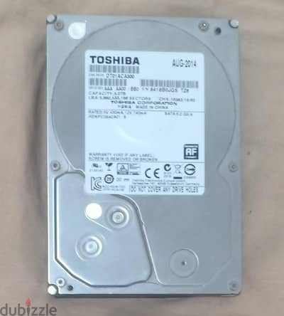 هارد Toshiba 3TB SATA 3 بحالة ممتازة – Health 100%