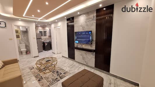 Fully furnished, air-conditioned hotel-style studio with all modern appliances, in a prime location in Nasr City on Abbas El Akkad Street and near Cit
