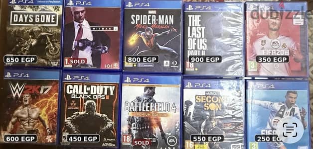 PS4 Games ALL USED (new condition)