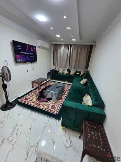 Furnished, air-conditioned hotel-style apartment next to City Stars, available for daily and monthly rent for families. Excellent location in Nasr Cit