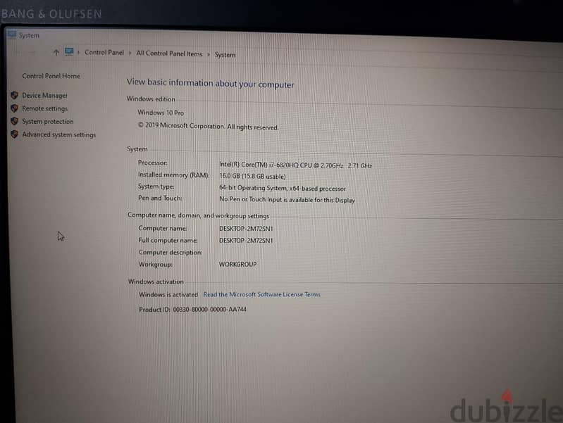 Laptop hp Intel® Core™ i7-6820HQ 1