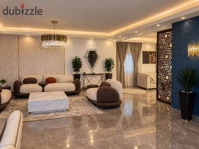 – A very distinctive apartment 375 meters Ultra Super Lux for sale in the distinguished neighborhood – 6 October    A luxurious and spacious apartment with an area of 375 square meters, fully finished Ultra Super Lux with a modern classy design, in one of the best and most important locations of the distinguished neighborhood, directly on the main road, and about two minutes away f