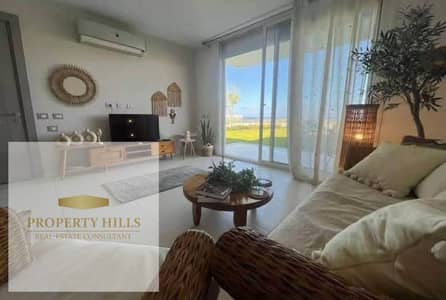 110m² garden chalet for sale in Bivo, overlooking the pool, by La Vista Ray in Ain Sokhna. Immediate occupancy with only a 5% down payment and long-term installments with easy payment plans.