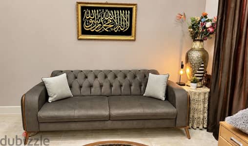 انتريه مودرن كامل: كنبة 3 مقاعد + كنبة مقعدين + فوتيه