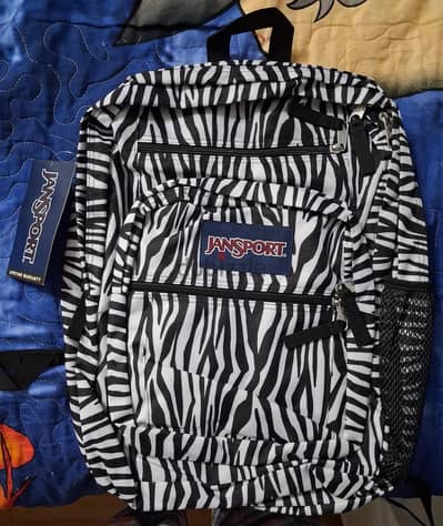 Jansport Big Student Zebra Backpack new with ticket.