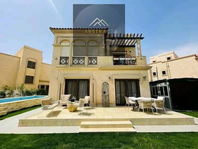 Villa for sale, immediate handover upon contract for a few months, Type C villa model with an area of 1000 square meters, overlooking the largest golf