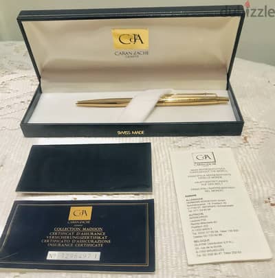 Caran d'Ache Madison Gold Plated Ballpoint Pen -قلم سويسري اصلي جديد م