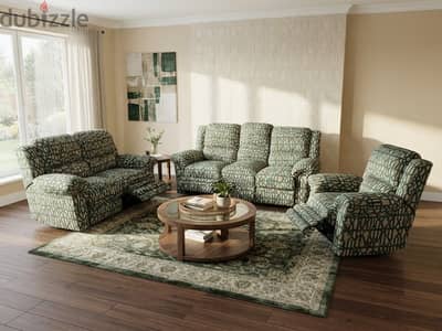طقم ريكلاينر (Recliner) كلاسيك/مودرن كامل 3 قطع - بحالة الممتاز