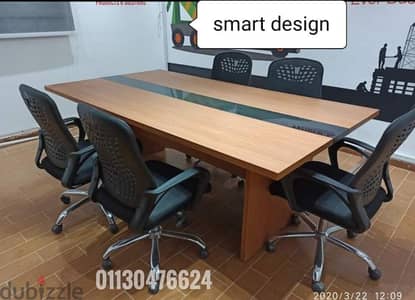 ترابيزة اجتماعات  / خشب  mdf اسباني متاح تنفيذ جميع الاشكال و المقاسات