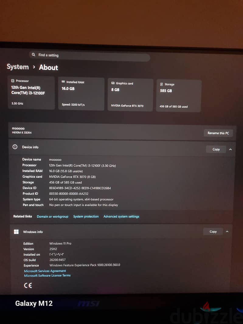 i3 12100f vs rtx 3070 8gb 1