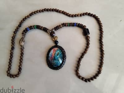 Tibetan Wodden Beaded Peacock Necklace Tibetan Wodden Beaded Peacock Necklace