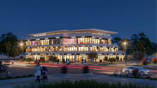37m² first-floor shop with double frontage on the main street and plaza, EGP 490K down payment, and interest-free installments up to 7 years.