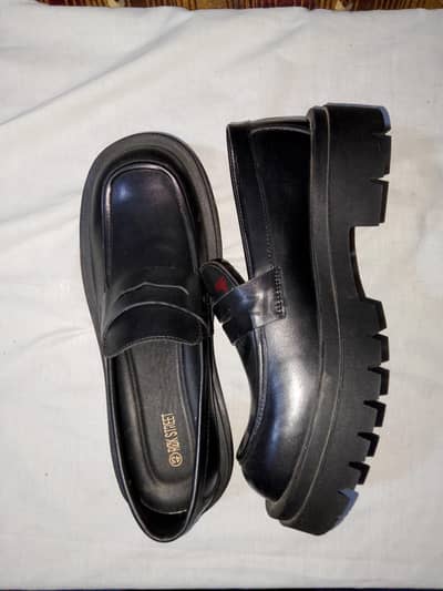 black loafers