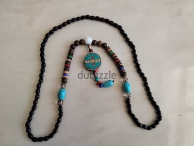 Nepal Style Turquoise & Wooden Beaded Necklace Nepal Style Turquoise & Wooden Beaded Necklace